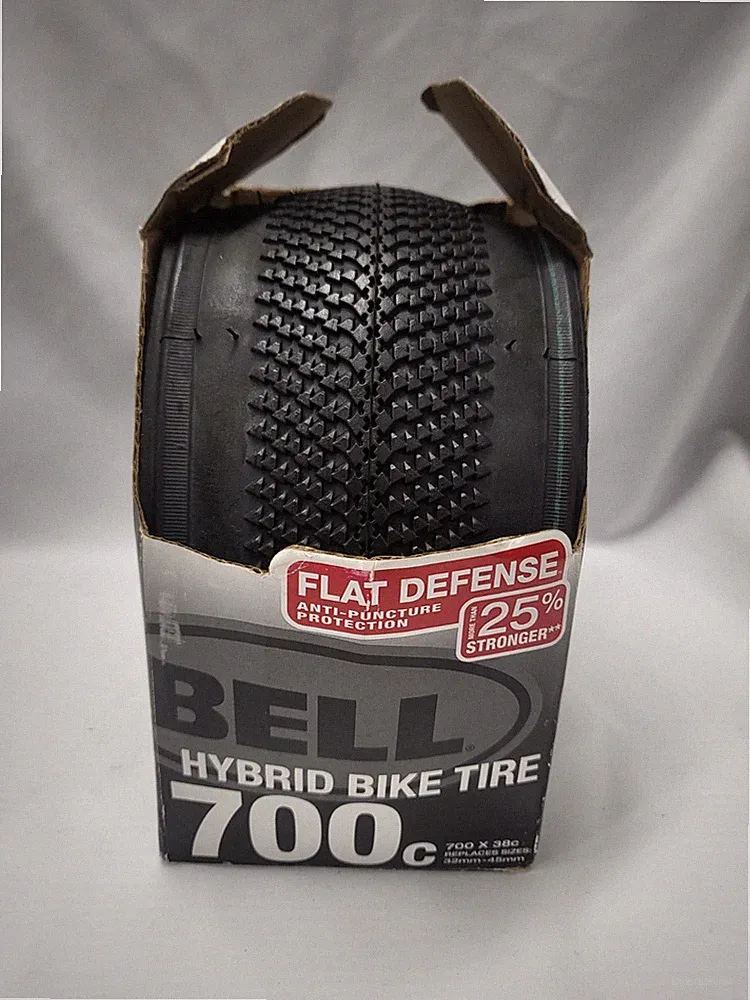 Bell 700c Hybrid Bike Bicycle Tire 700c X 38c With Flat Defense 25% Stronger