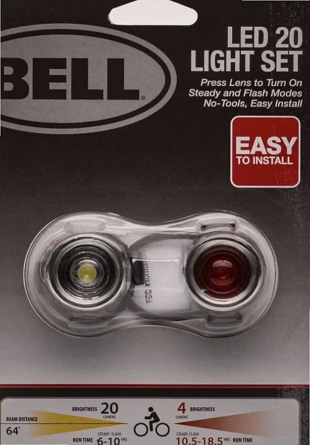 Bell LED 20 Bicycle Bike Safety Light Set Headlight Taillight