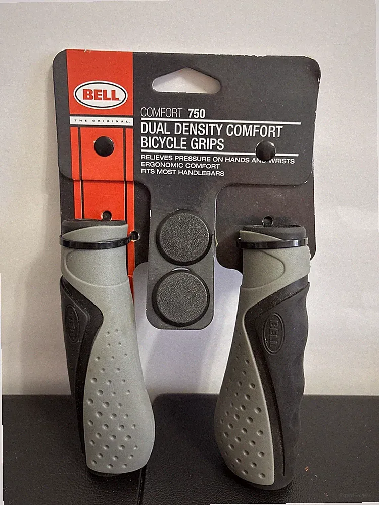 Bell Sports Comfort 750 Rubber Bike Grips Grey/Black Handlebar Grips Bicycle