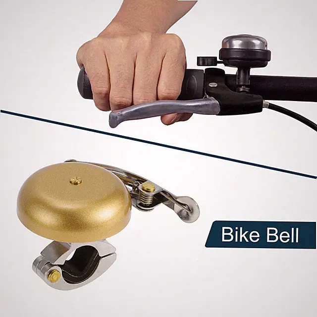 Bicycle Trigger Bell 100DB Retro Crisp Ringing Loud Sound Horn Gold Tone