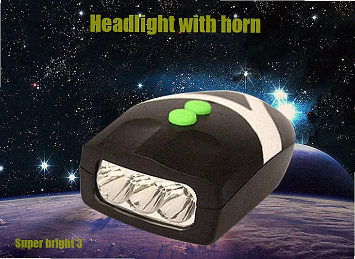 Bike Bells Light Waterproof Bicycle Horn Combo Headlight with 3 Led 80 db sound