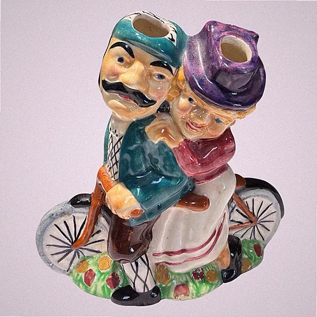 Daisy Bell Shorter & Sons Staffordshire England Tandem Bicycle Bud Vase Vintage