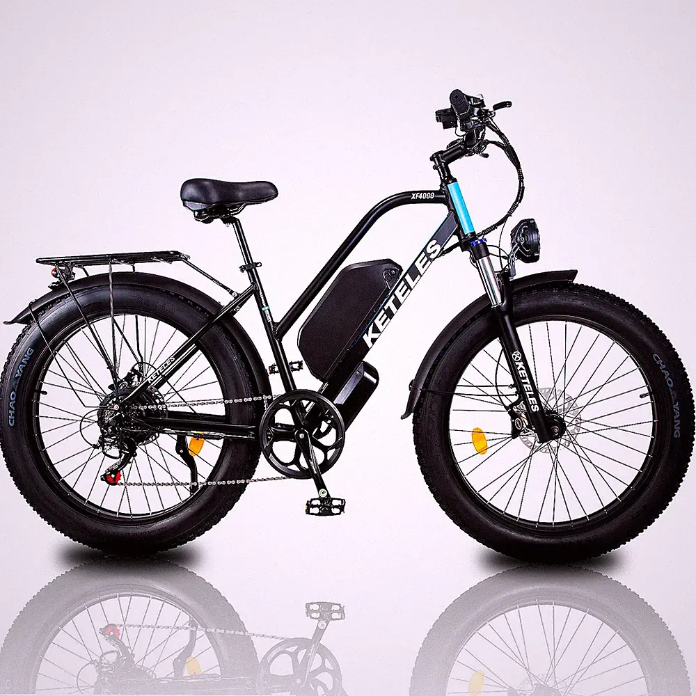 KETELES 26" Fat Tire XF4000 1000W 48V 1104WH Electric Bike Bicycle for Man 30MPH