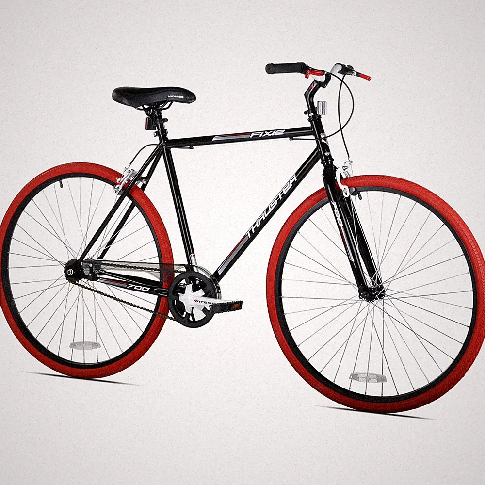 Men's 700C Fixie Bike Single Speed Steel Frame Alloy Rims Front Rear Brakes New
