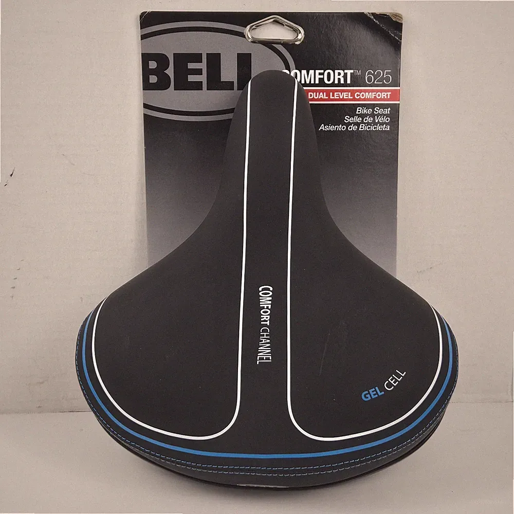 New BELL Comfort 625 Bike Seat Gel Cell Comfort Channel Dual Level Comfort Black