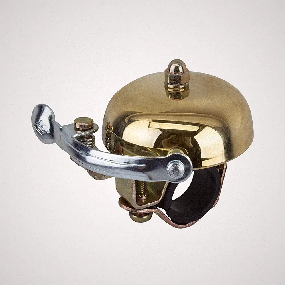 Origin8 Brass Bell Mallet - Solid Brass Touring Bicycle Bell with Melodic Tone