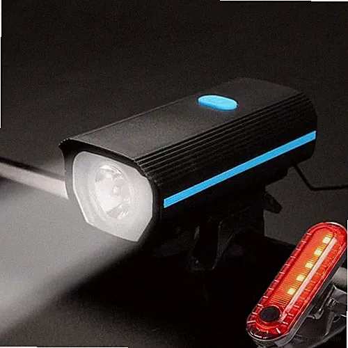 Rechargeable Bike Lights with Electric Bell and Tail Light, Ultra Bright