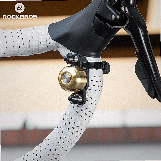 ROCKBROS Bike Bell for Adults 100dB,Portable Copper Fits 22.2-31.8mm Handlebars