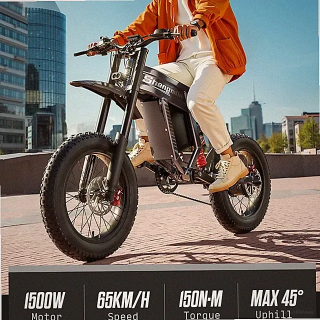 Shengmilo S900 Electric Dirt Bike, 20" Off Road E-Bike, 1500W E-Mountain Bicycle