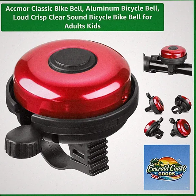 Stylish Red Bike Bell - Reliable Aluminum Construction for All Cyclists