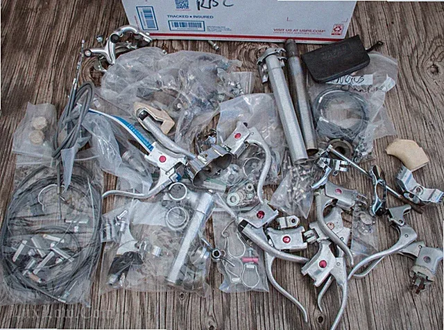 Vintage RoadBike2 Stem Brakes Seatpost Clamps Campagnolo Shimano Raleigh Bicycle